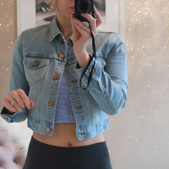 J. Crew Jackets & Blazers - JCrew Cropped Light Blue XS Denim Jacket